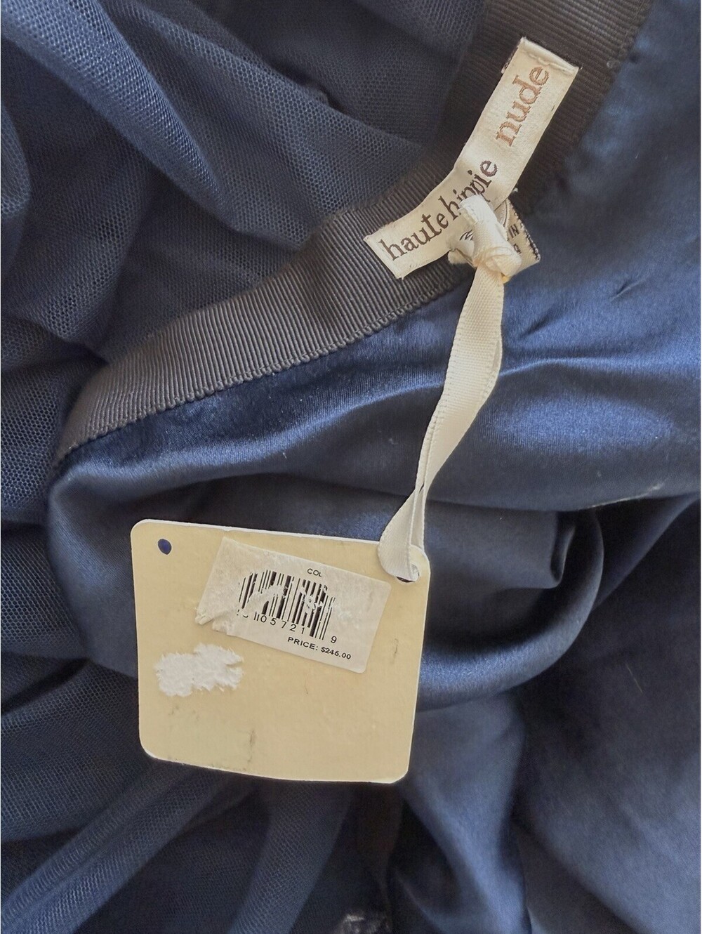 Haute Hippie Nude Twilight Navy Blue Tulle Bubble Mini Skirt Silk Size M NWT - Picture 9 of 9